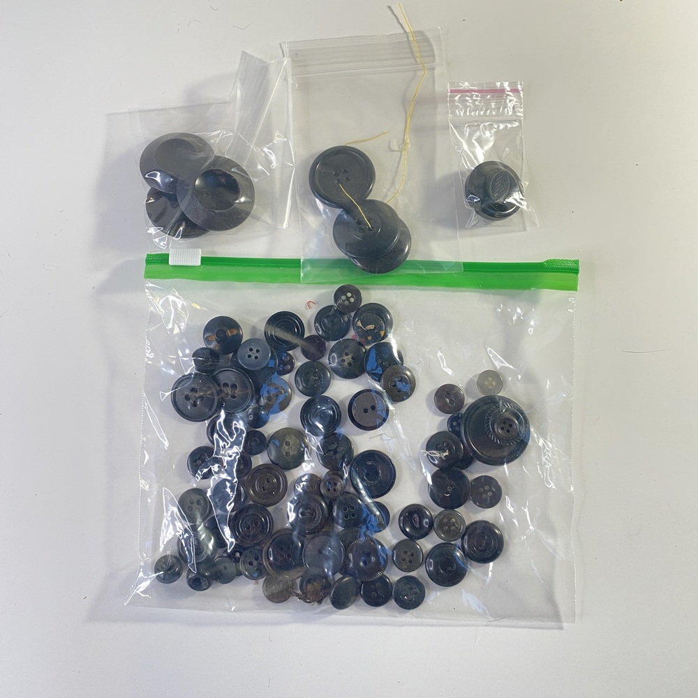 Assorted Black Buttons in Various Sizes and Styles DIY